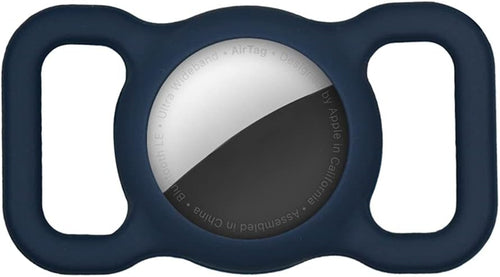Dog Collar Holder Perfect for A Finder - Protective Finder Case for Dog and Pet Collars, Backpacks, Lightweight Soft Silicone Air Tag Holder for Collars (Navy)